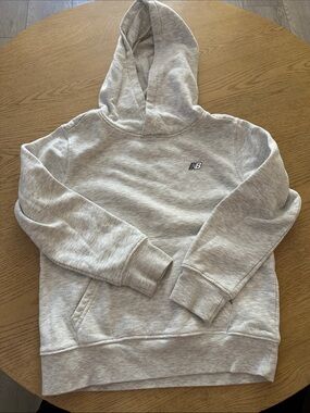 New Balance Light Gray Pullover Hoodie with NB Chest Logo boys size 8